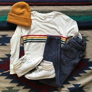 70s inspired rainbow crop top